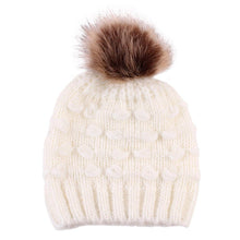 将图片加载到图库查看器，Infant Baby Boy Girl &amp; Mom Winter Knit Warm Soft Beanie Hat Hairball Cap for Adult Children Family Matching Caps Hats
