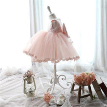 Load image into Gallery viewer, Luxury Modern Designer Baby Girls Flower Gowns Baptism Princess tutu Birthday Dress WIth Big Bow On Back
