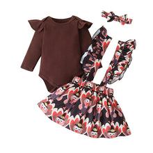 Load image into Gallery viewer, Newborn  Baby Romper Suspender Dress  Set Winter  Girls Outfits Unique Design Perfect Gift
