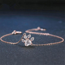 将图片加载到图库查看器，Elegant Wedding Jewelry Modern Dog Cat Paw Bear Claw Pink Heart AAA Cubic Zircon Rose Gold Chain Link Luxury Bracelets For Women Party Jewelry Gift

