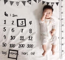 Load image into Gallery viewer, Baby Monthly Growth Milestone Blanket Photography Requirements Background Towel Cute Memory Carpet
