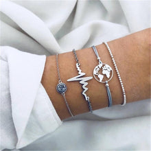 Load image into Gallery viewer, Fashion Bohemia Leaf Round Knot Cuff Bangle Gold Chain Charm Bracelet  for Women Simple Geometric Bracelets Luxury Jewelry
