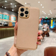 将图片加载到图库查看器，Trendy Slim Leather Case with Full Protection Luxury Leather Textured Case for iPhone 11 12 13 Soft Shockproof Cover Leather Case Compatible with iPhone 12 13 Pro Max Elegant Phone Case

