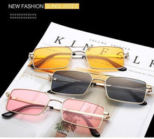 Load image into Gallery viewer, Luxury Famous Retro Modern Square Unisex Men and  Women‘s Sunglasses  With Alloy Metal Small Frame With Clear Double Bridge Men's Sunglasses
