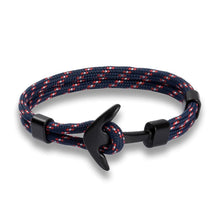将图片加载到图库查看器，Stainless Steel Anchor Bracelets Luxury For Men Nautical Survival Rope Chain Paracord Bracelet Male Wrap Metal Sport Hooks
