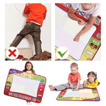 Load image into Gallery viewer, 1-6 Years Children Kids Baby Drawing  Educational Water Mat Drawing Painting Toddler Board/ Charpet With Magic Water Pen Gift 45.5 X 29cm (White)
