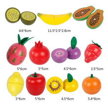 将图片加载到图库查看器，Simulation Kitchen Pretend Toy Wooden Classic Game Montessori Educational Toy For Children Kids Gift Cutting Fruit Vegetable Set
