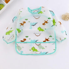 Load image into Gallery viewer, Cute Cartoon Print Baby Waterproof Long Sleeve Apron Children Feeding Smock Bib Baby Accessories
