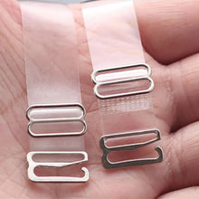 Load image into Gallery viewer, 1Pairs=2Pcs Metal Buckle Bra Straps Belt Women's Elastic Transparent Silicone Bra Straps Adjustable Intimates Accessories
