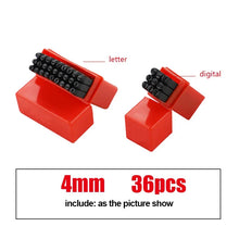 Load image into Gallery viewer, Letter &amp; Number Stamp Punch Set - Hardened Steel for Metal, Wood, Leather (A-Z, 0-9)

