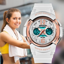 Load image into Gallery viewer, Fashion New Women Sports  Waterproof 50m Watch With Digital LED Ladies Shock Display in  Military Electronic Army Style
