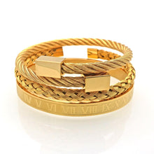 Load image into Gallery viewer, Luxury Modern Rich Style Royal Roman Bracelets &amp; Bangles Love Bangle Bracelet For Men Stainless Steel Rectangle Bracelet Men's Jewelry Great Gift Idea
