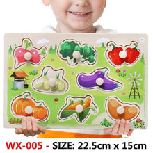 Load image into Gallery viewer, New Hand Grab Board Wooden Puzzle Toys for Children Cartoon Animal Fruit  Kids Baby Early Educational Learning Toy
