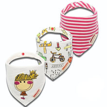 将图片加载到图库查看器，Cartoon Cotton Newborn Baby Boys and Girls Bibs Baby Towel Scarf Children Cravat Infant Kids Scarf
