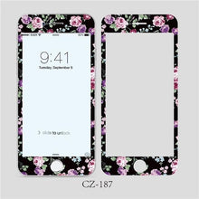 将图片加载到图库查看器，3D Curved Edge Tempered Glass for iPhone 6 6s 7 8 Plus Fashion Flowers Pattern Screen Protector Protective Film Tempered Glass Screen Protector Designed for iPhone
