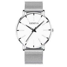将图片加载到图库查看器，Minimalist Men's Fashion Ultra Thin Watch Simple Men Business Stainless Steel Mesh Belt Quartz Watch Relogio Masculino
