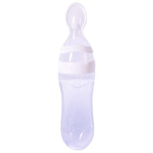 Load image into Gallery viewer, Silicone Baby Bottle With Spoon Food Supplement Bottles Squeeze Spoon Milk Feeding Bottle Cup For Baby and Kids
