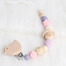 将图片加载到图库查看器，Modern Wood Pacifier Clip Chain Holder Nipples Pacifier Clips Pacifier Teether Teething Toy Cartoo Wooden Bracket For Pacifier For Kids
