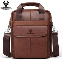 Load image into Gallery viewer, HUMERPAUL New Men Bag Shoulder 100% Genuine Leather Cheap Shoulder Handbags High Capacity Cross Bags for Men
