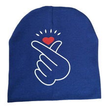 Load image into Gallery viewer, Modern Baby Hat Cute Ear Cotton Girls Cap Scarf Infant Hats Finger love Kids Boys Knitted Cap Winter hat I love mama/pap  Cap
