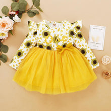 Load image into Gallery viewer, Baby Girl  Flower  Dress Pretty Bow  Outfits Long Sleeve Toddler Girl Unique Design Perfect Gift
