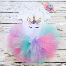 Load image into Gallery viewer, Modern Unicorn Baby Kids 1st year Girls Dress For Birthday Party Outfits Infant Princess Girls Clothes 12 Months Kids
