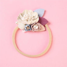 将图片加载到图库查看器，Modern Fashion Floral Headband Newborn Baby Elastic Hairbands Pearl Fresh Style Bow Knot For Girls
