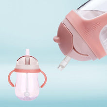 Load image into Gallery viewer, Water Straw Drinking Feeding Bottle Silicone Leakproof With Handles Wide Mouth Suction Babies Cups Bottles for Kids
