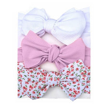 Load image into Gallery viewer, Summer Cute Floral Bows Baby Girl Headbands Elastic Bowknot Newborn Hair Band Turban Set Hair Accessories Bow Set For Kids
