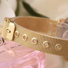 将图片加载到图库查看器，STEVVEX Gold  Watch Brand Quartz Women Rose Gold Stainless Steel Mesh Belt Ladies Wristwatch Female Clock Owl (Gold) For Women and Girls
