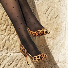 将图片加载到图库查看器，Onlymaker Women's Low Heels 2.6 Inches 6.5cm Thin Heel Leopard Pumps Shoes Sexy Pointed Toe Shoes for Wedding Party Plus Size 13
