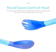 Load image into Gallery viewer, Baby Temperature Sensing Spoon and Fork Soft Head Safety Warm Feeding Warm Soup Fork Children Flatware Feeding Spoons For Baby Care Hot Perfect Gift For Baby

