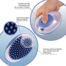 Load image into Gallery viewer, Pet Dog Cat Bath Brush 2-in-1 Pet  Massage Comb Soft Silicone Pet Shower Hair Grooming Comb Dog Cleaning Tool Pet Supplies Pet Brush Bath Massage Brush Shampoo Dispenser for Pet
