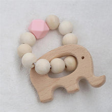 将图片加载到图库查看器，Modern Baby Silicone Wooden  Nursing Bracelets Wood Teether Silicone Beads Teething Wood Rattles Toys for Baby
