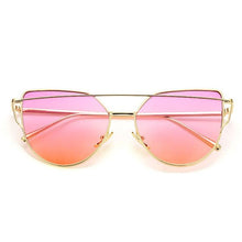 Load image into Gallery viewer, NEW  Stevvex Designer Cat eye Sunglasses For Women and Ladies in Vintage Metal Reflective Glasse Mirror Retro Oculos De Sol Gafas Style With UV 400 Protection
