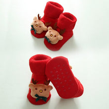 Load image into Gallery viewer, Luxury Modern Christmass Children's Socks With  Doll Baby Keep Warm Elk Non-Slip Socks Newborn For Infant Toddler Kids
