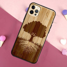 Load image into Gallery viewer, Vintage Tree Flower Bamboo Wood Case For iPhone Pro Max 12 13 min SE For iPhone 13 Shockproof Wooden Texture Protective Cover Unique &amp; Classy Wooden Case
