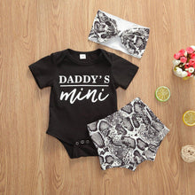 将图片加载到图库查看器，Newborn Infant Baby Girls Clothes Sets Shorts Sleeve Romper Tops , Shorts , Headband InElegant Modern Design For Daddys Girl
