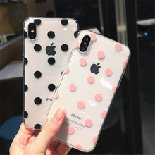 Load image into Gallery viewer, Transparent  Phone Case For iPhone 13 12 11 14 Pro Little Dots Love Heart Clear Back Cover Vintage Women Girls Soft Anti-Scratch Protective Cases for iPhone
