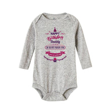 Load image into Gallery viewer, Happy Birthday Daddy Newborn Kids Baby Boys Girls Infant Long Sleeve Jumpsuit ROmper In Modern Designs With Party  Print
