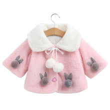 Load image into Gallery viewer, Princess Baby Girls Winter Thick Bownot Cloak Coat Flower for Childre With Flowers
