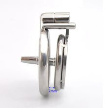 Load image into Gallery viewer, CHASTE BIRD Super Small Stainless Steel Male Cock Penis Trumpet Cage Chastity Device Anti-Off Ring Urethral Catheter V4 Lock
