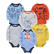 将图片加载到图库查看器，3/6 PCS Kavkas Cotton Baby Bodysuit Long Sleeve Set for Newborn Boys &amp; Girls 0–12 Months
