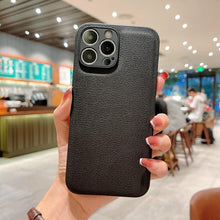 将图片加载到图库查看器，Trendy Slim Leather Case with Full Protection Luxury Leather Textured Case for iPhone 11 12 13 Soft Shockproof Cover Leather Case Compatible with iPhone 12 13 Pro Max Elegant Phone Case
