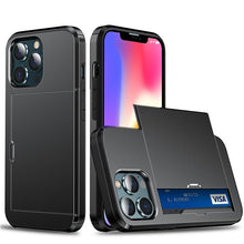 Load image into Gallery viewer, Men Luxury Wallet Card Holder Slot Phone Case For iPhone 13 Pro 12 Pro Max Business Phone Card Holder Bumper Cover Storage Case Compatible With iPhone
