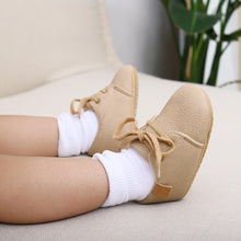 Load image into Gallery viewer, Unisex Baby Luxury Soft Leather Shoes Newborn Rubber Soft Sole First Walkers Toddler Shoes For Everyday Wear For Boys And Girls
