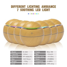 Load image into Gallery viewer, Mini USB Aroma Essential Oil Diffuser Ultrasonic Air Humidifier Mist Maker Aroma  7 Color LED Light Home Office
