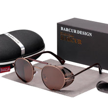 将图片加载到图库查看器，Luxury Round Metal Polarized Steampunk Round Sunglasses Retro sun glasses Glasses Vintage Style For Men and Women With UV400 Protection
