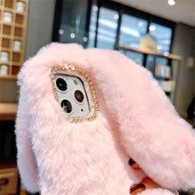 Load image into Gallery viewer, Cute Stuffed Plush Fluffy Case For iPhone 13 12 11 Pro XS Max X XR 12Mini Rabbit Ears Furry fluffy Fur Plush Warm Cover for iPhone 6 6S 7 8 Plus Phone Case
