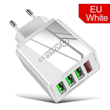 Load image into Gallery viewer, 3.1A Quick Charge 3.0 LED Display 3 Ports USB Phone Charger Fast Charging EU Wall Adapter
